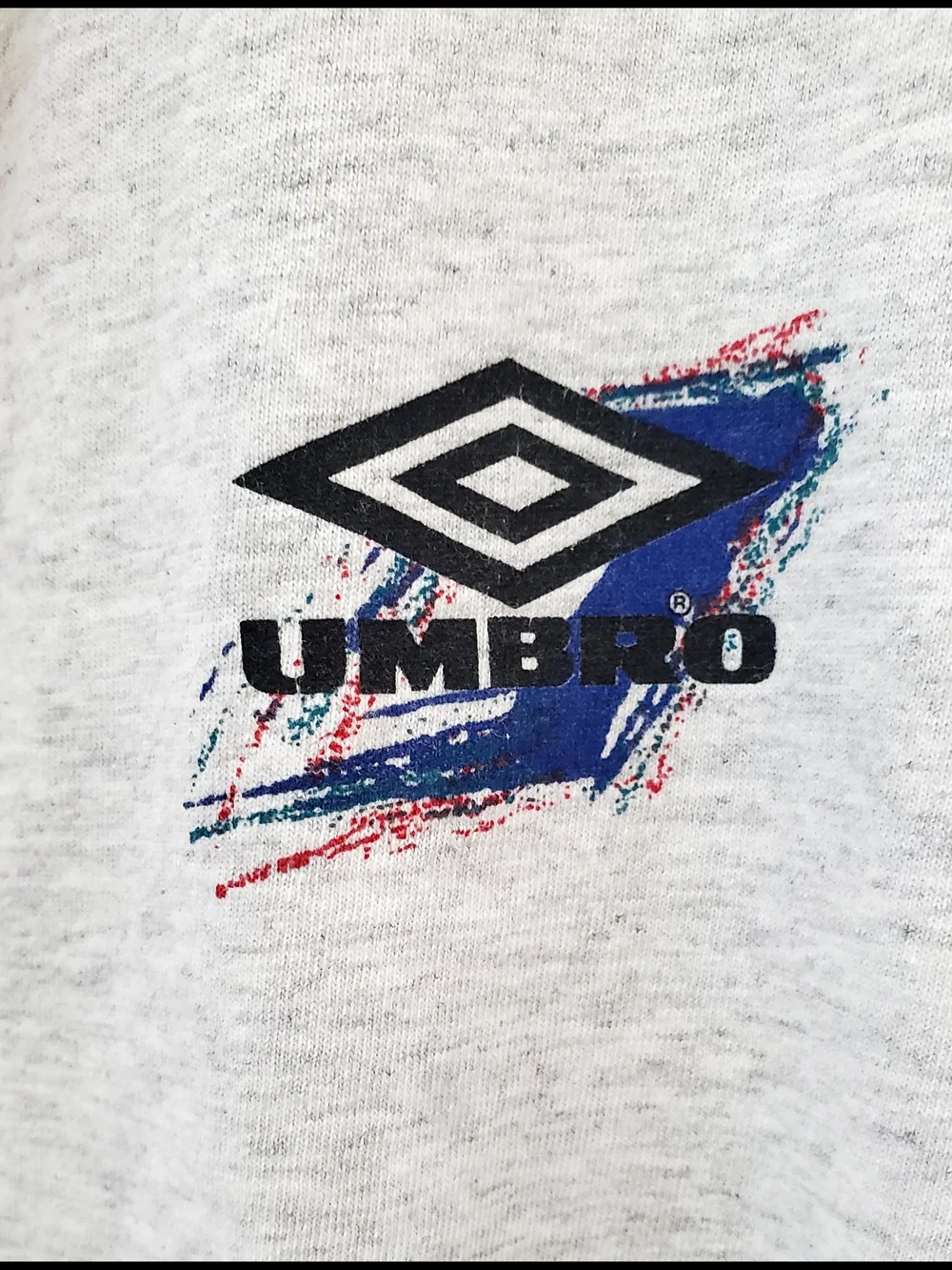 Men's Umbro Vintage 90s soccer t-shirt, Heather Grey, XXL Single Stitch Like New